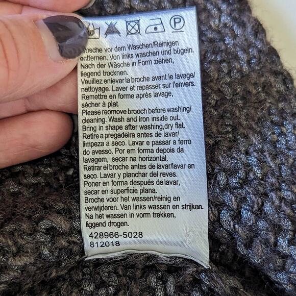 Luisa Cerano Mohair Wool Blend Knit Sweater Short Sleeve Single Button Top Shawl - Picture 7 of 7